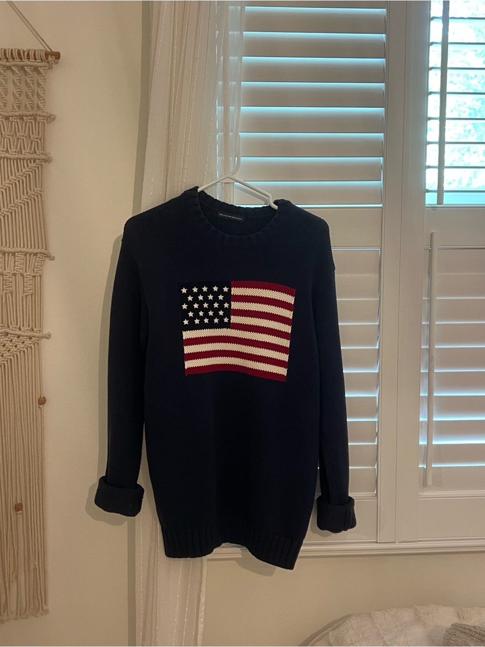 Navy Brandy Melville American Flag Knit Sweater